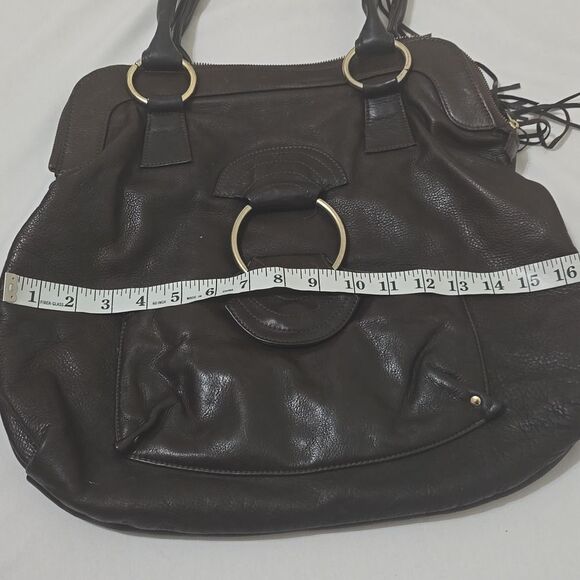 Bulga Large Satchel Bag in chocolate brown Made in Italy - Picture 6 of 9
